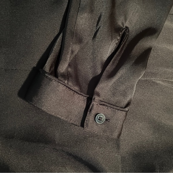 Women’s Guess black satin long sleeve blouse - Picture 7 of 10